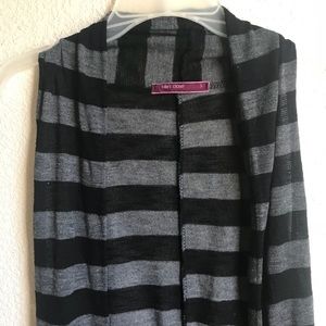 long black and grey cardigan